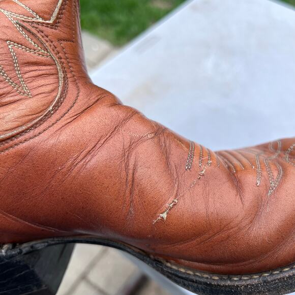 Dan Post Cowboy Boots Mens 9D Brown Leather Western Classic Round Toe 4116 USA main image 7